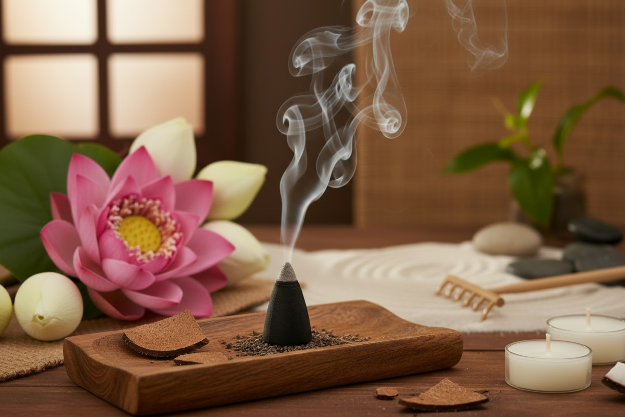 Crown incense cone holder & cones bundle