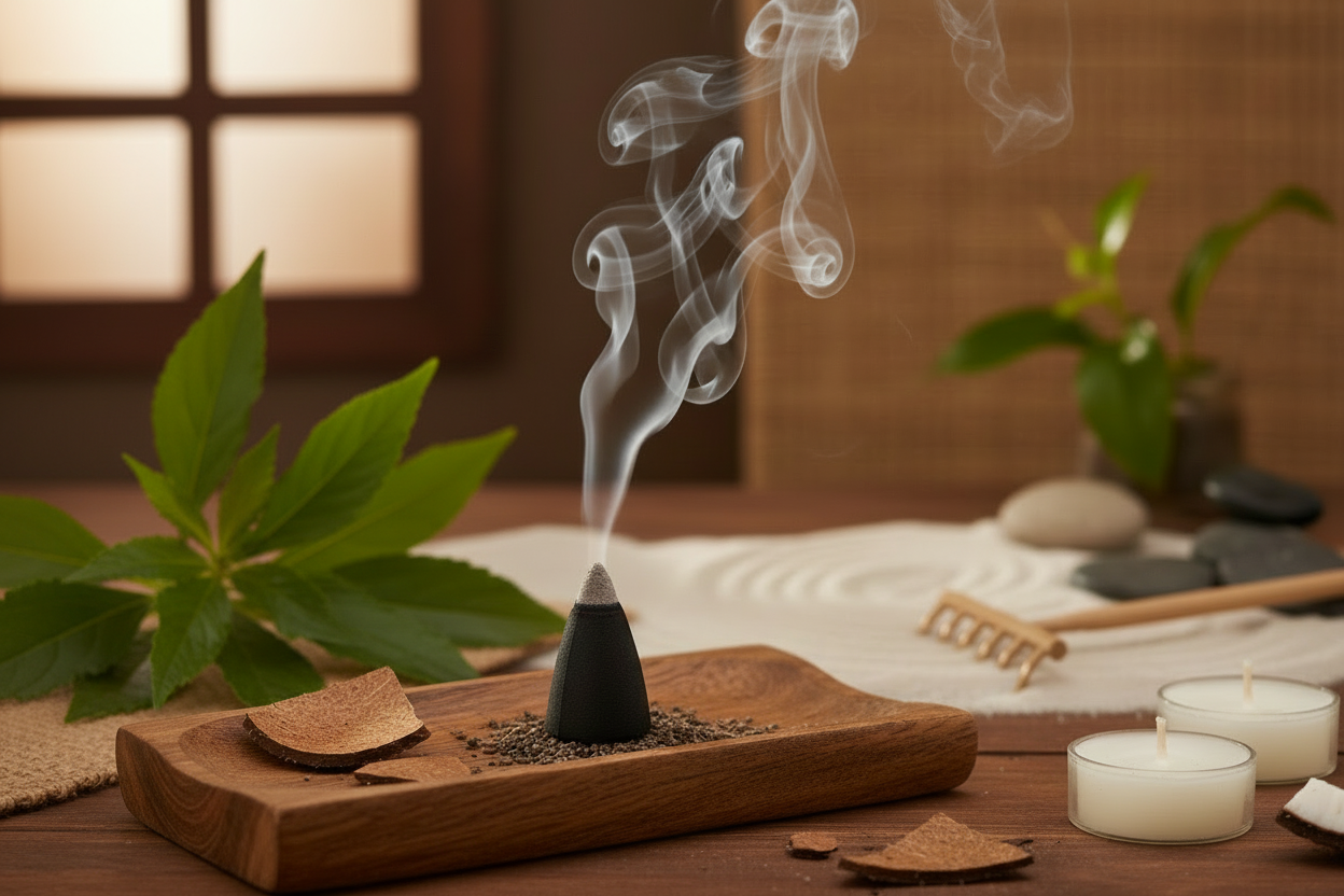 Crown incense cone holder & cones bundle